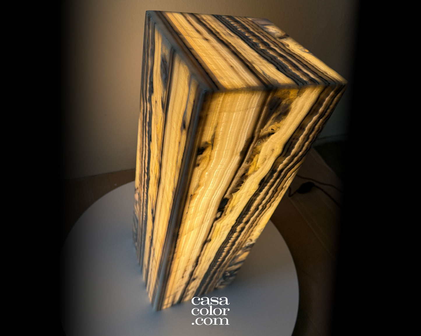 Zebra Onyx Lamp 22"
