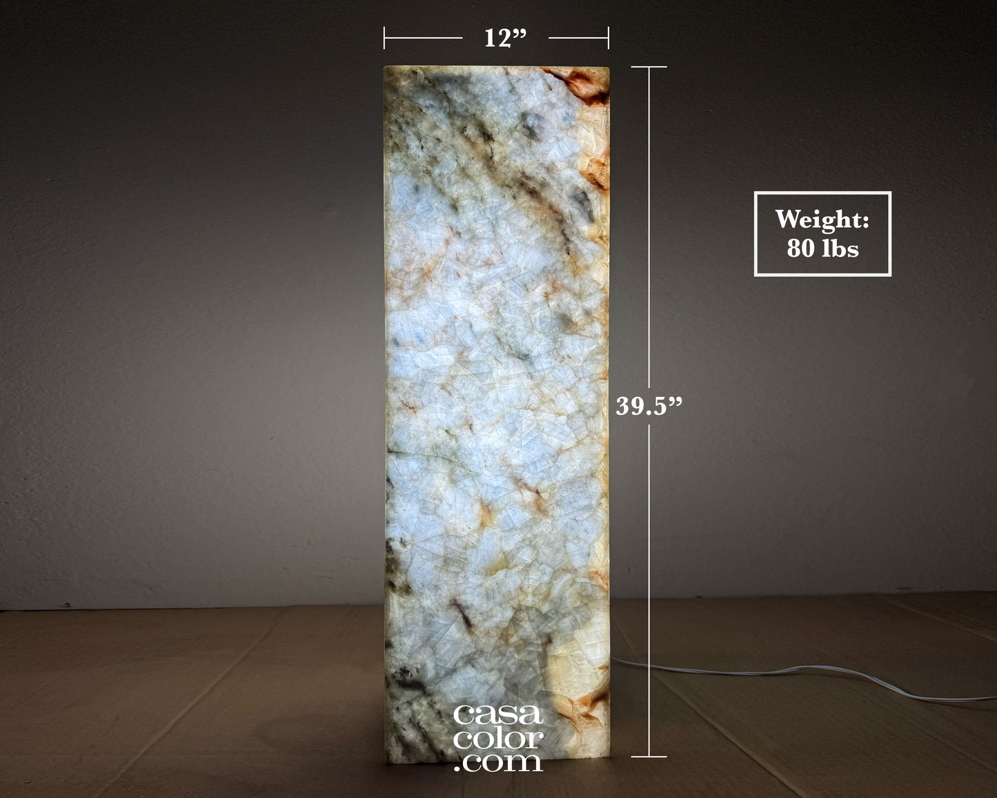 Tall Blue Ice Onyx Tower 39.5"