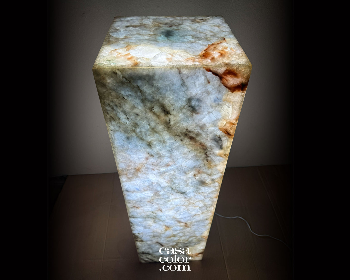 Tall Blue Ice Onyx Tower 39.5"