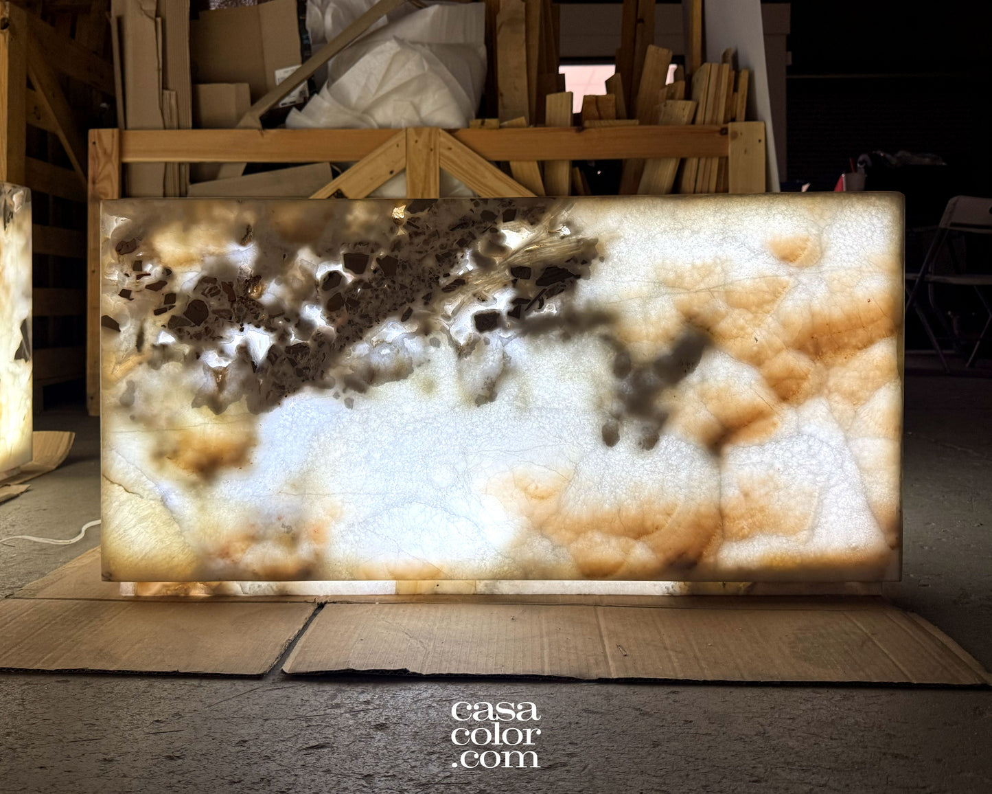 Large White Onyx Center Coffee Table