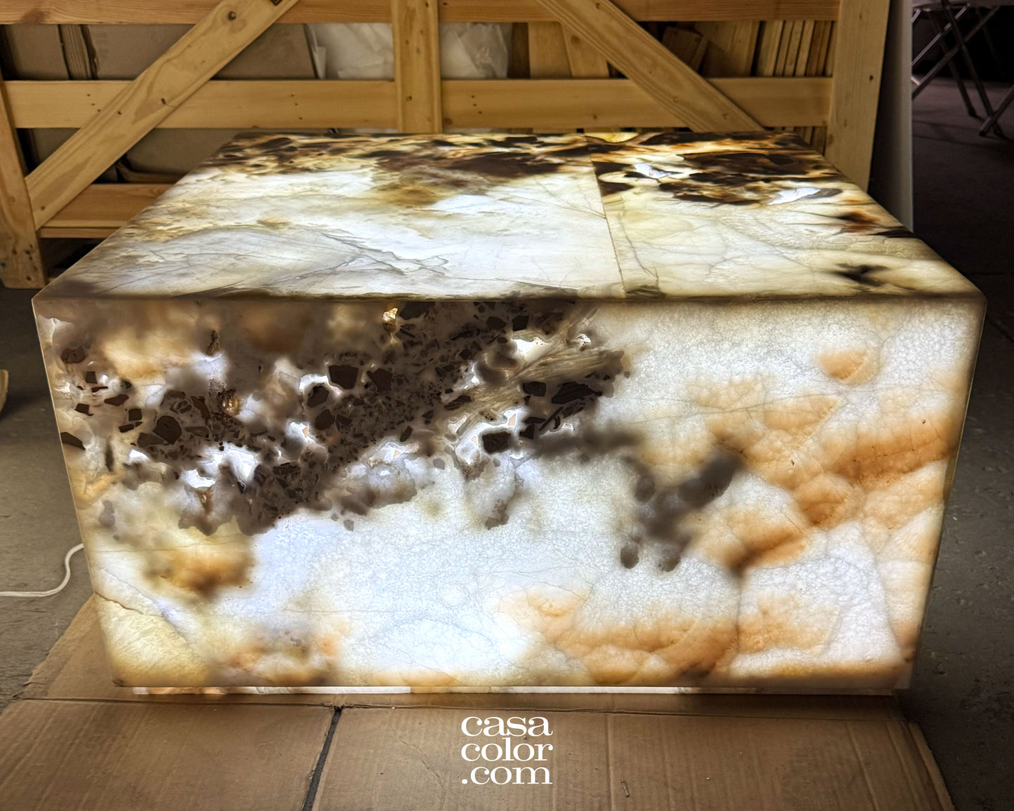 Large White Onyx Center Coffee Table
