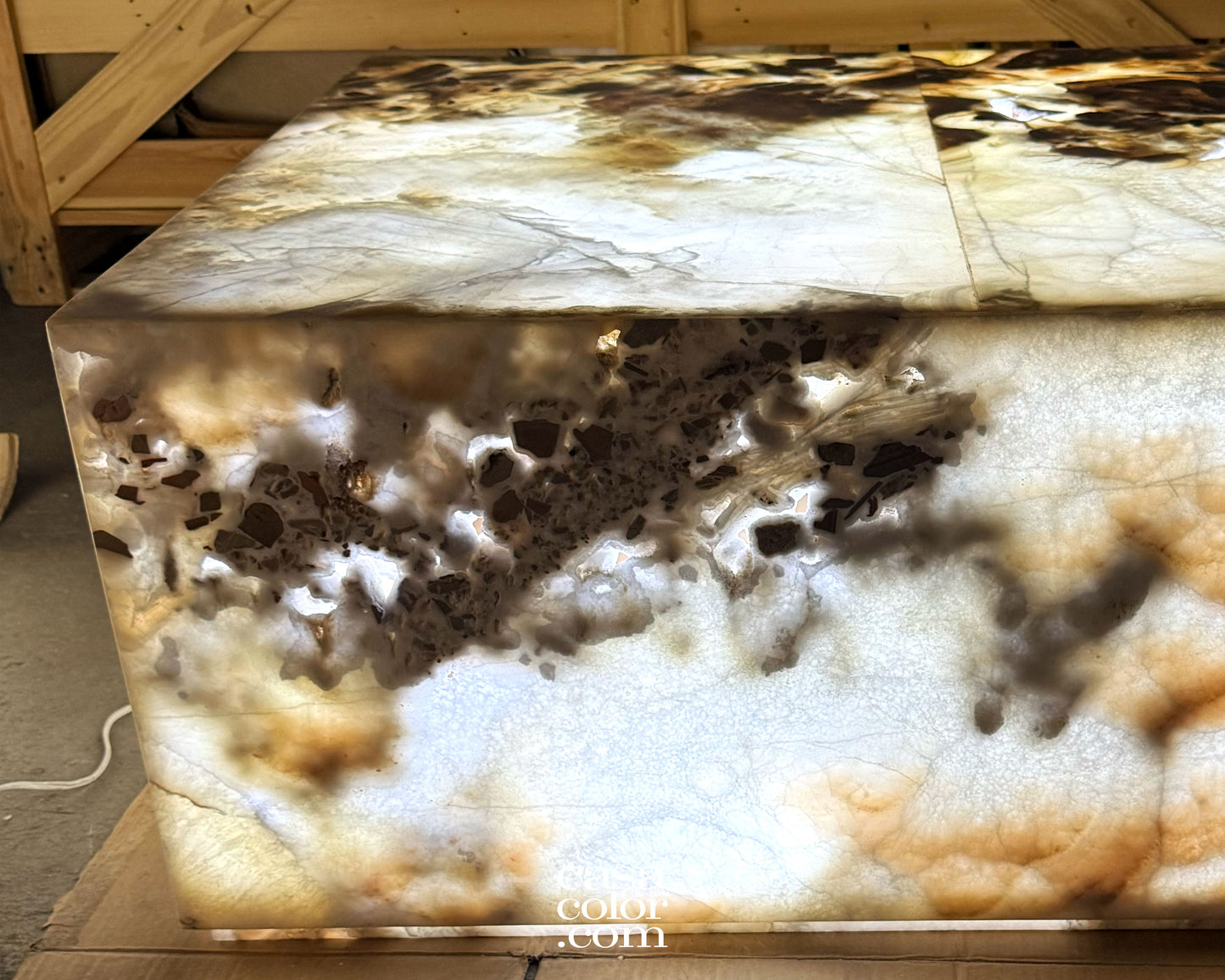 Large White Onyx Center Coffee Table