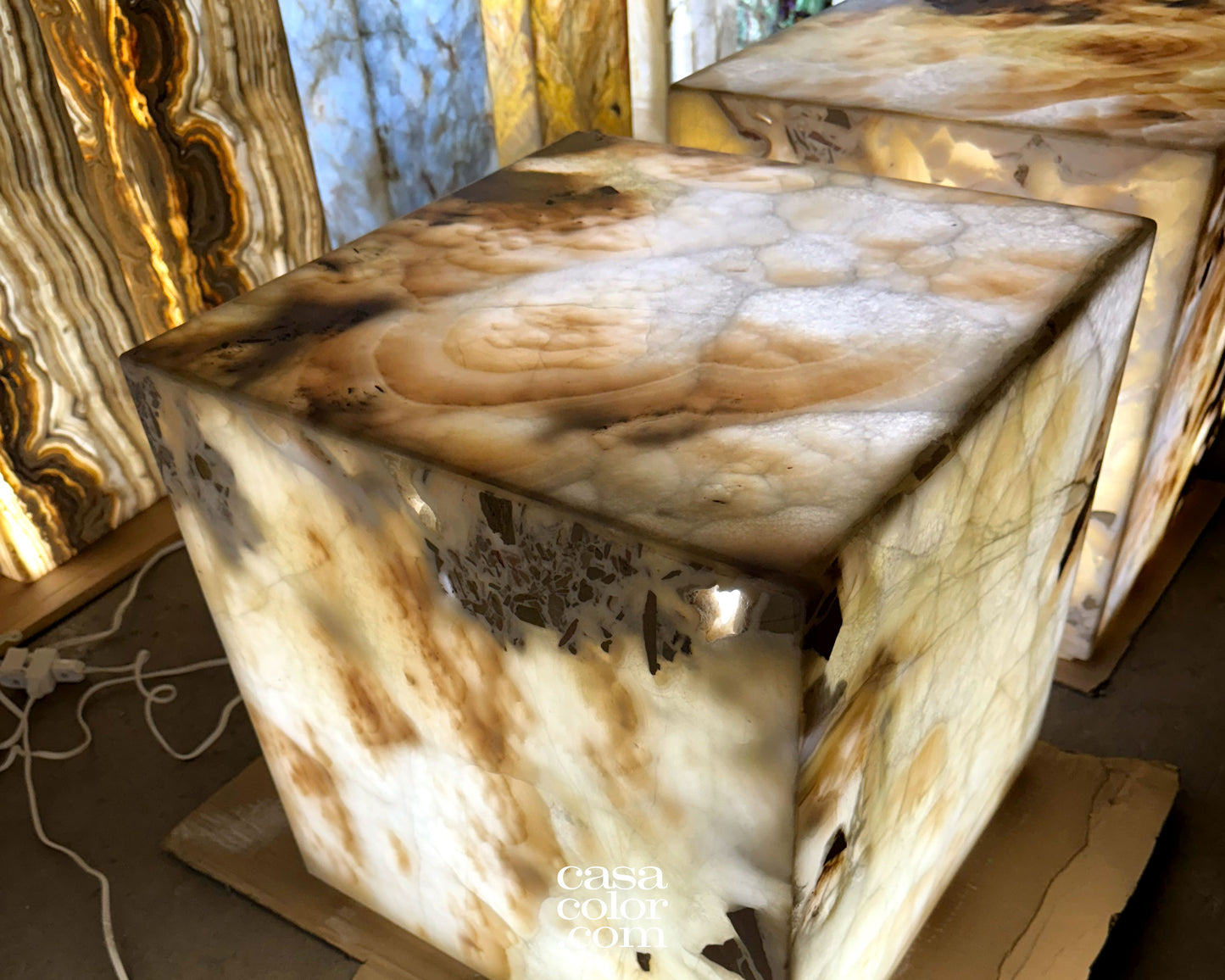 Set of 2 Onyx Side Coffee Tables