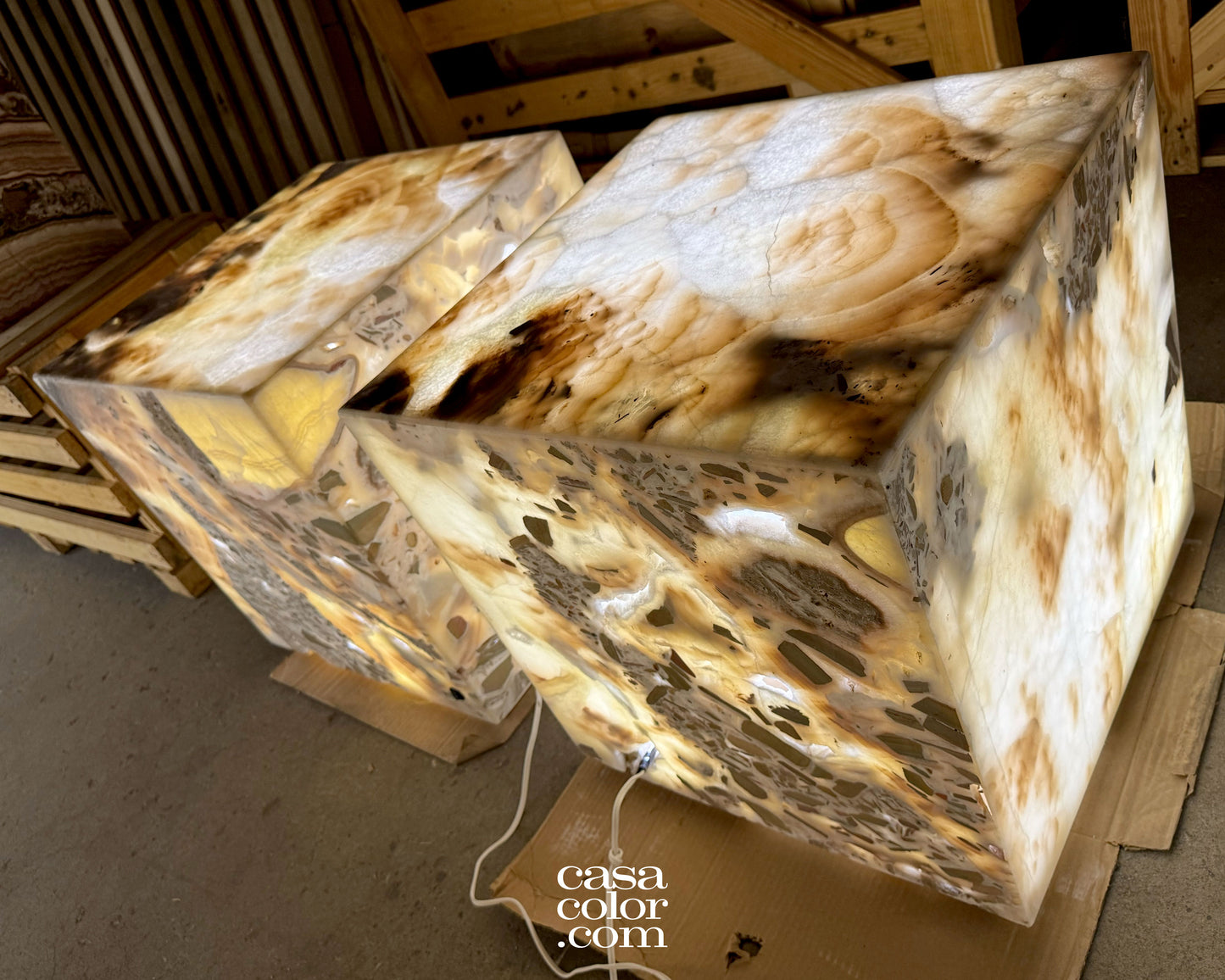 Set of 2 Onyx Side Coffee Tables