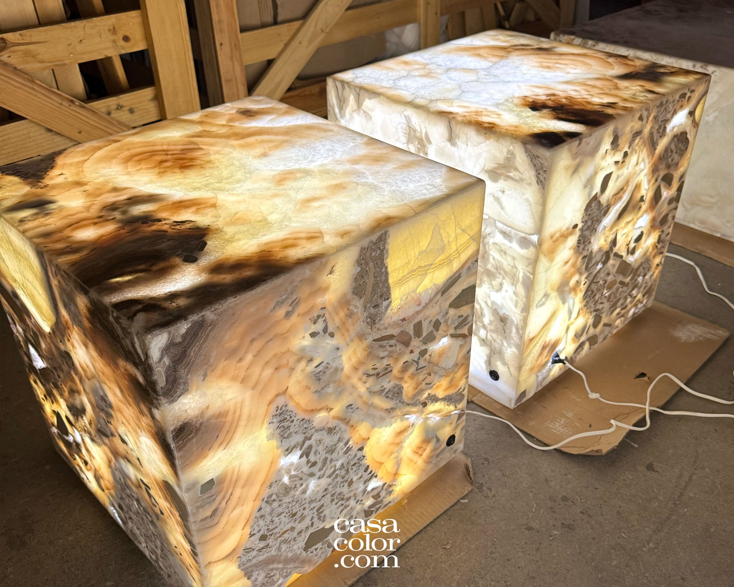 Set of 2 Onyx Side Coffee Tables