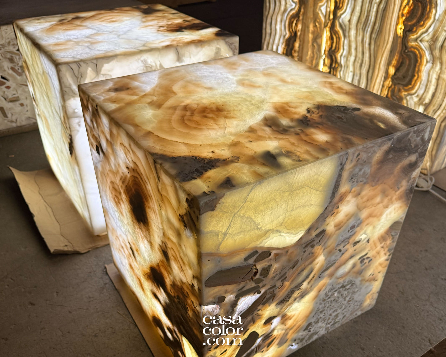 Set of 2 Onyx Side Coffee Tables
