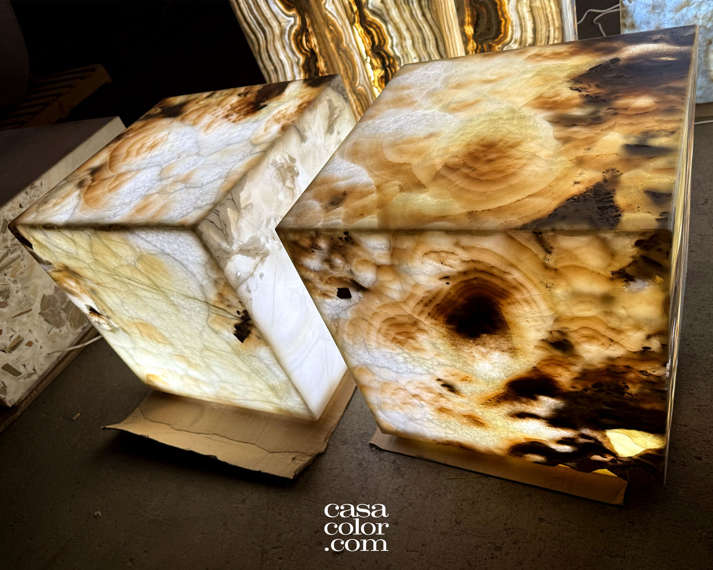 Set of 2 Onyx Side Coffee Tables