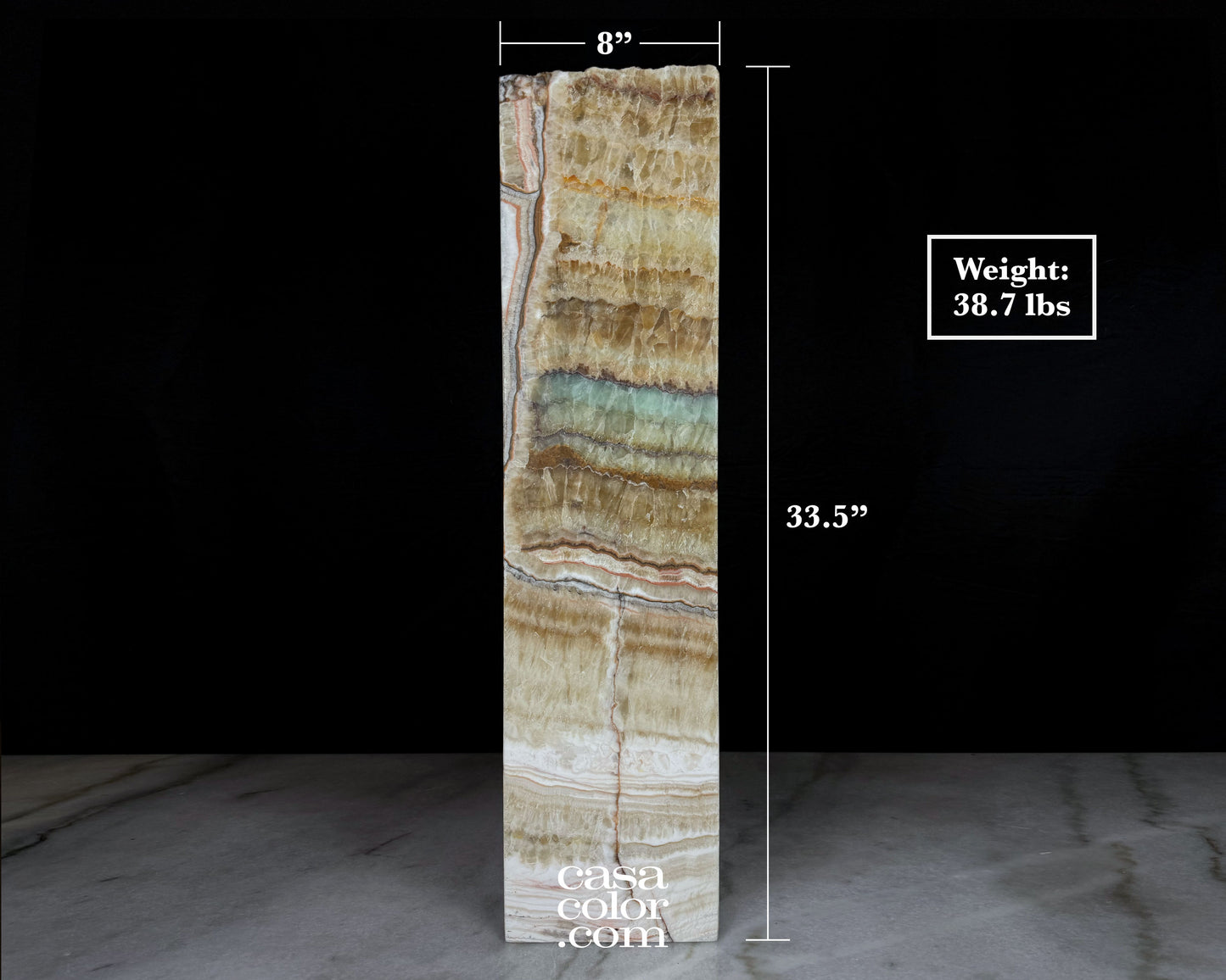 Beautiful Onyx Serpentine Tower 33.5"