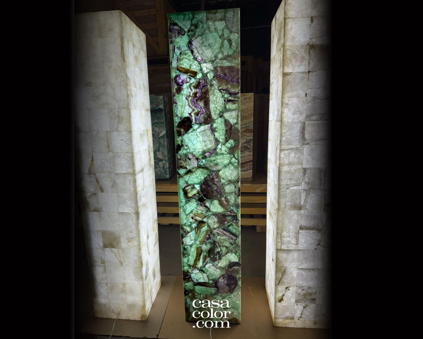 Super Tall Fluorite Crystal Tower 59"