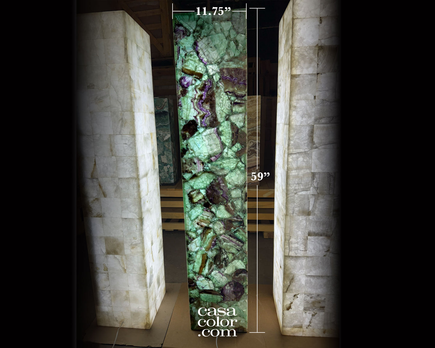 Super Tall Fluorite Crystal Tower 59"