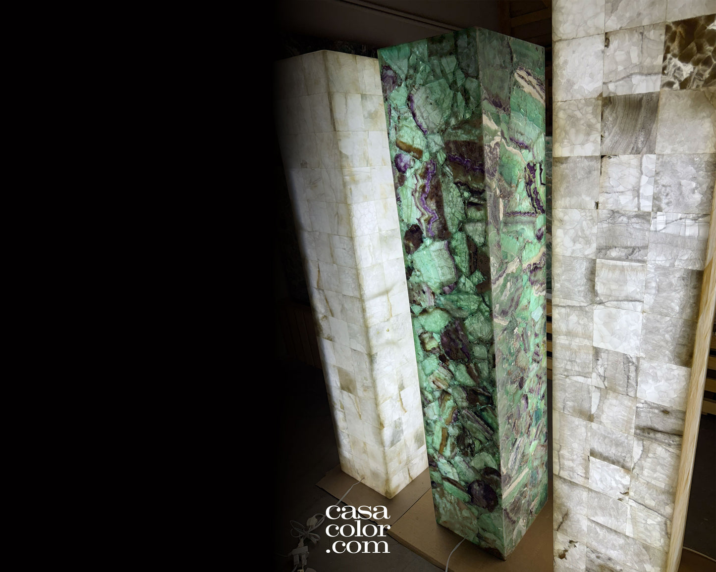 Super Tall Fluorite Crystal Tower 59"