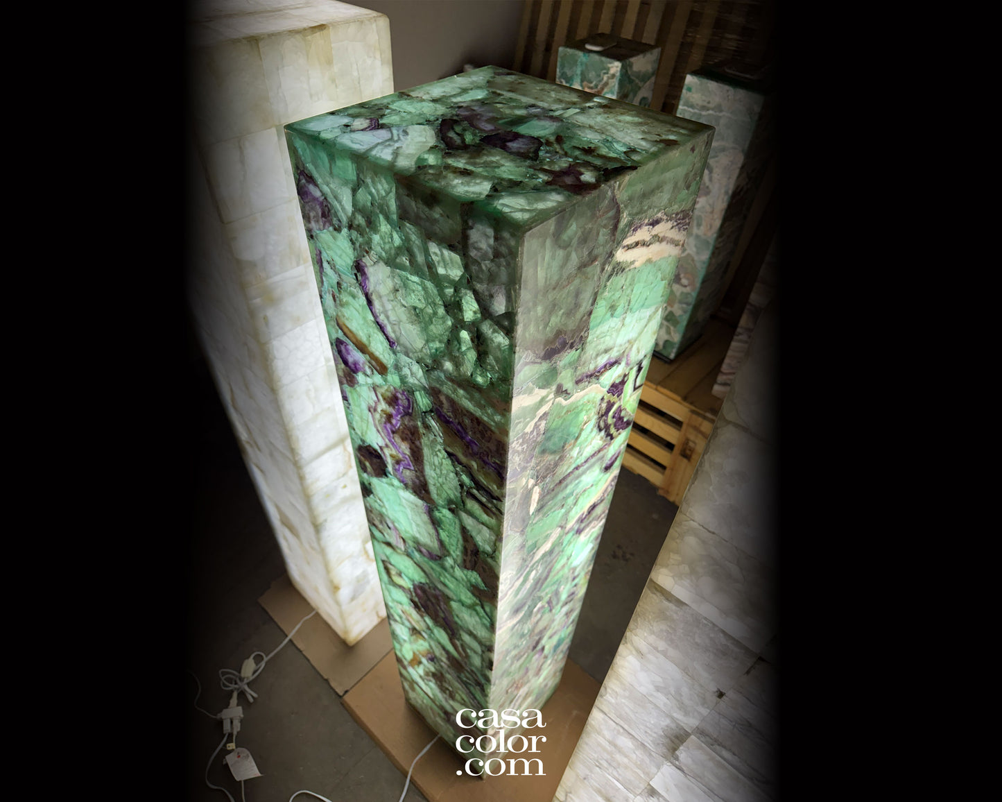Super Tall Fluorite Crystal Tower 59"