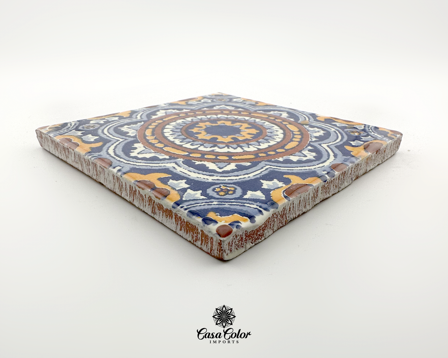 25 Decorative Talavera tiles.  Azul Celestial, Mediterranean style. 4X4