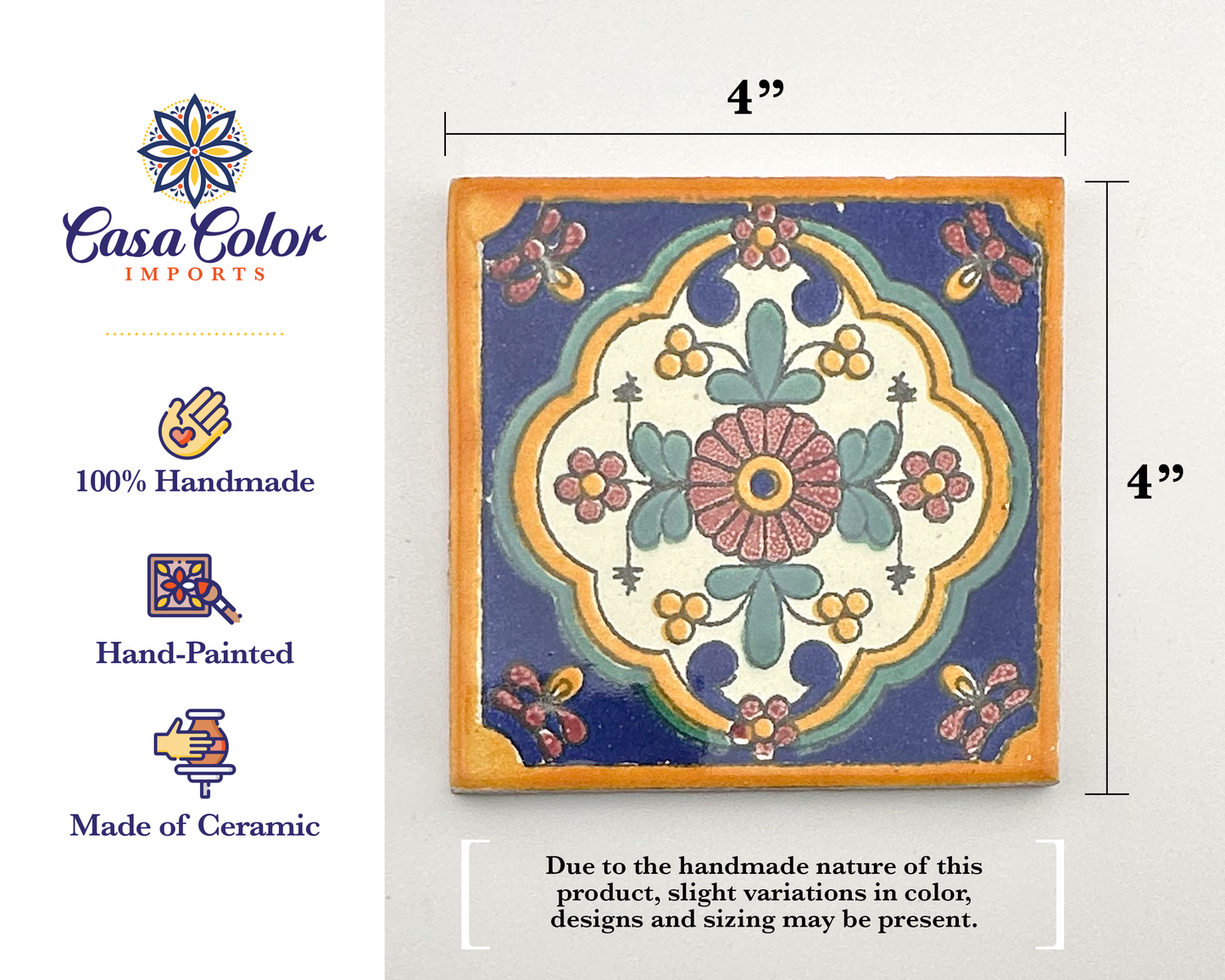 25 Decorative Talavera Tile Amor Mediterranean style 4X4