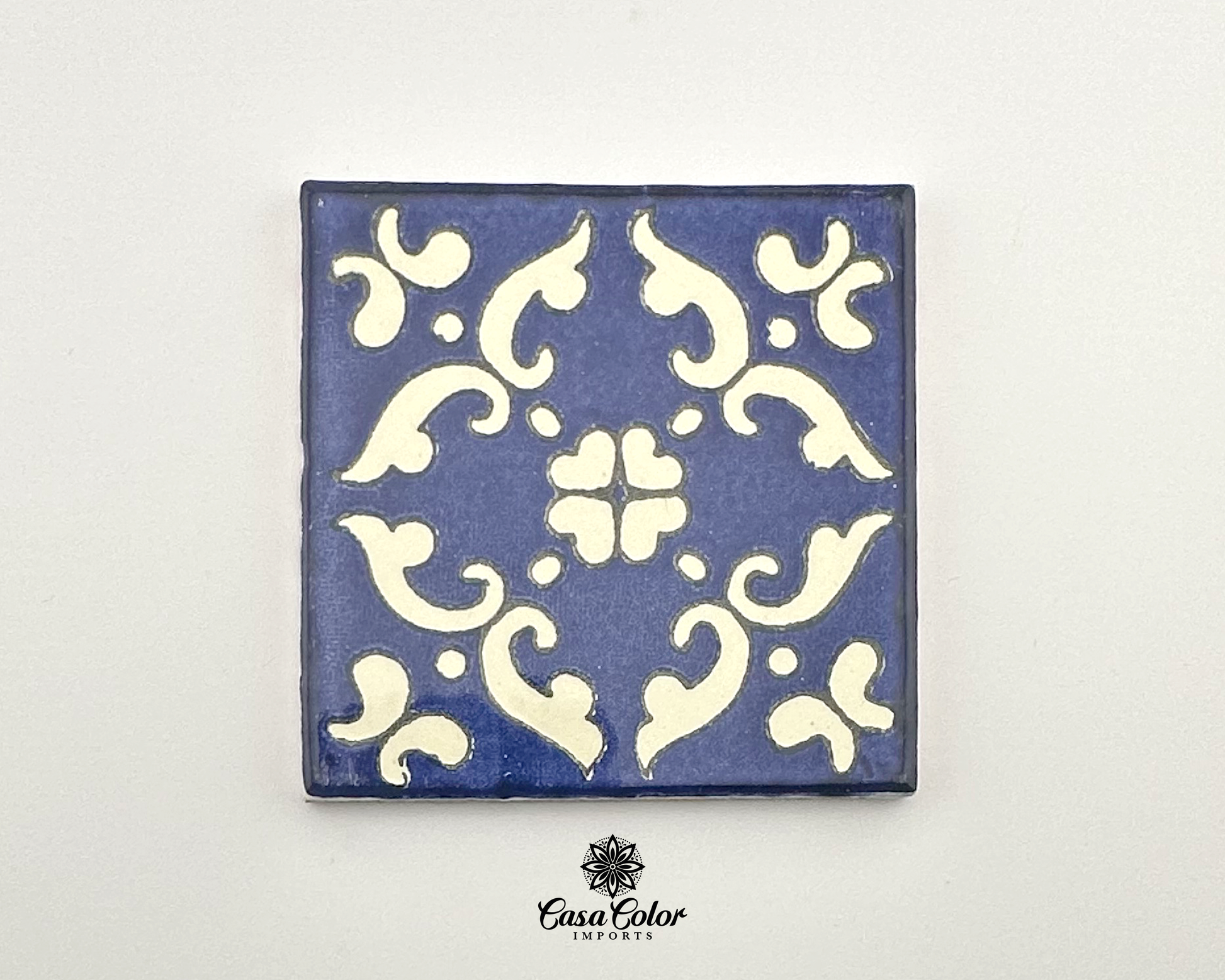 Mexican Talavera Tile Blue and white. Size is 4X4