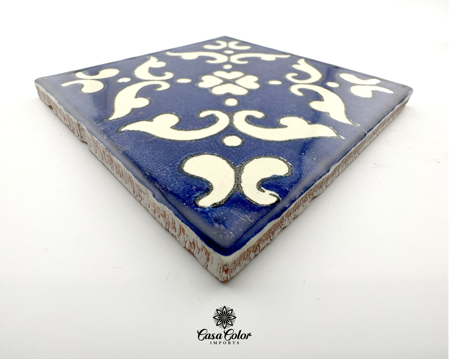 25 Decorative Talavera Tile, Azul Mar, Mediterranean style 4X4