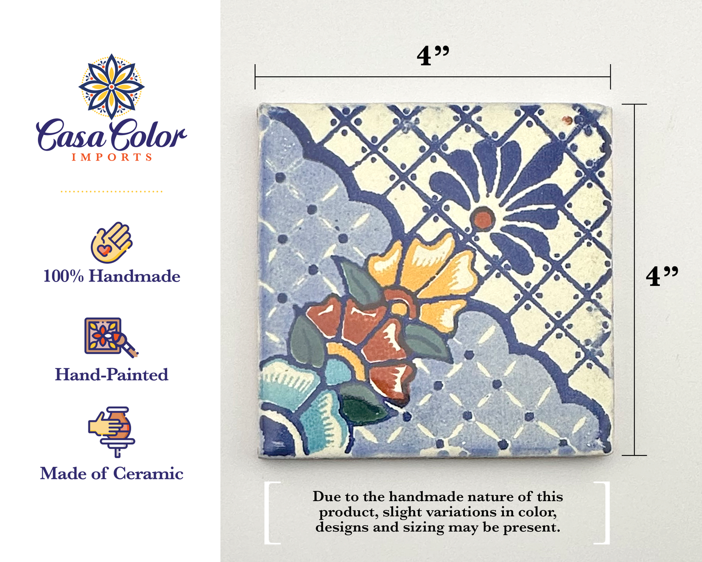 25 Decorative Talavera Tile Montecito Style 4X4