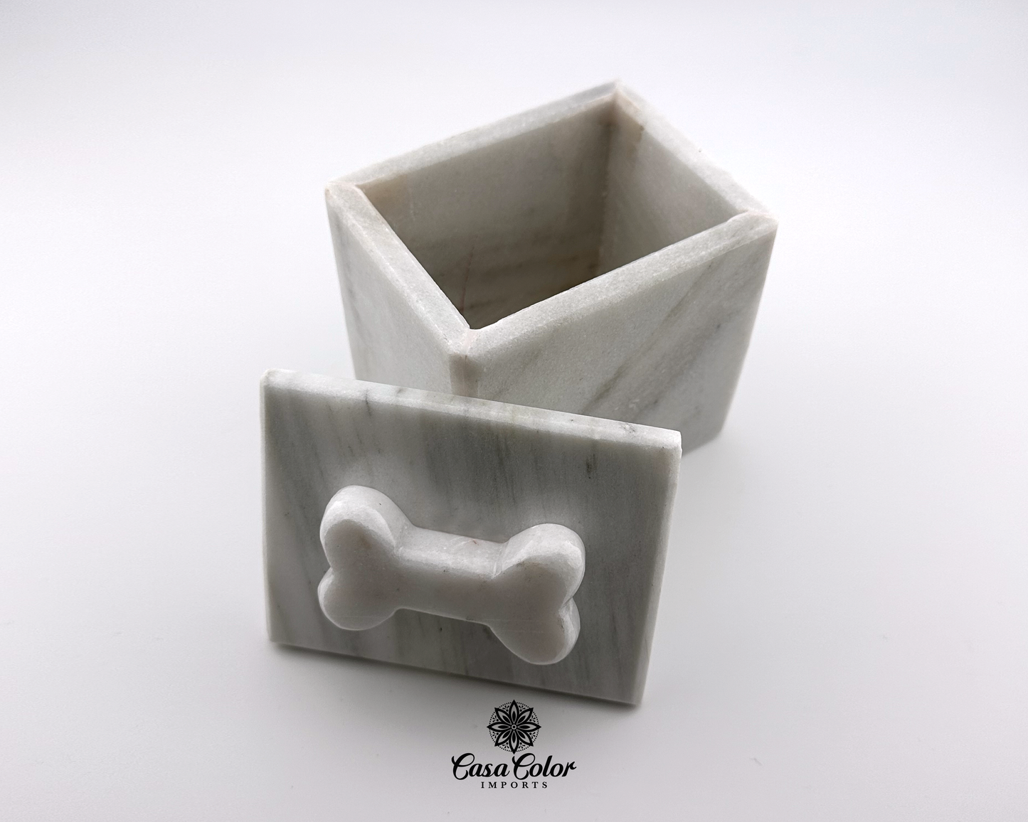 Handmade beautiful white Onyx Dog Pet Urn for Cremation Ashes/ perfect for a small dog less than 20 Lb.